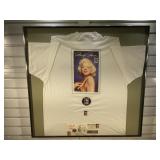 Marilyn Monroe collage, stamps, envelope, pin &
