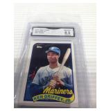 1989 topps traded ken Griffey jr gma 8.5