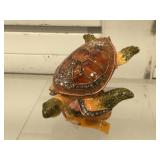 Kalifano crystal & pearlized enameled sea turtle