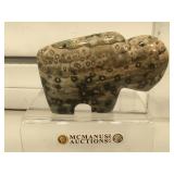 Carved stone sea jasper buffalo figurine,