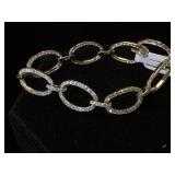 Sterling & clear gemstone bracelet, 15g., by