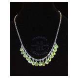 Sterling & green gemstone necklace by Kalifano,