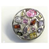 Sterling & Multi-color CZ pendant