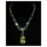 Sterling & green gemstone necklace. ByKalifano,