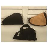 Lot of 3 soft pistol cases - small size