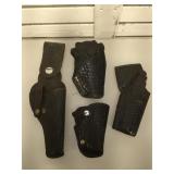 Lot of 4 vintage leather Police Issue holsters