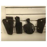 Lot of 4 vintage leather holsters - Police Issue