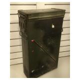 Large tall metal military ammo can