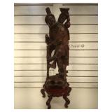 Carved wood statue, heavy, stands 25 1/2 inches