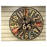 Route 66 wall clock, 22 inches across