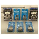 6 NIP padlocks, 2 Chateau & 4 Defense 2 smart