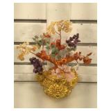 Gemstone prosperity tree, stands approx 9 inches