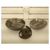 Vintage camping pan & bowl & vintage belt