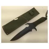 Full tang steel knife w/ survival cord wrapped