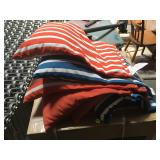 Set of weighted outdoor chair back cushions