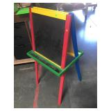 Kids double-sided easel - chalkboard on one side,