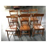 6 country plank seat chairs