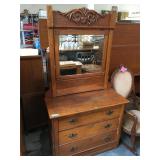 Antique oak dresser with mirror C. 1900