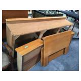 Wood twin bed platform with drawers and headboard