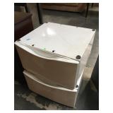 Pair of Maytag riser drawers for washer and dryer