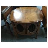 Wood side table with storage
