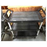 Rolling plastic Rubbermaid cart