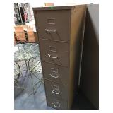 Metal 5 drawer file cabinet