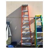 Orange fiberglass 8 foot ladder