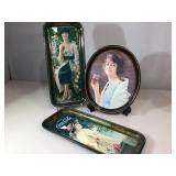 3 vintage metal Coca-cola advertising trays