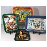 4 vintage metal Coca-cola advertising trays