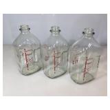 3 vintage 1/2 gallon Burton Place milk bottles