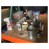 Lot of collectible beer glasses and more