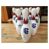 Set of 10 Brunswick used bowling pins - official