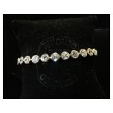 Sterling & clear quartz bracelet, 21.3g (tw)
