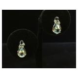 Sterling Aquamarine & Diamond earrings,