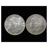 1881-S & 1878-S  Morgan Silver Dollars, 2 x $