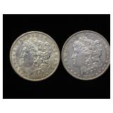 1901-O & 1896 Morgan Silver Dollars, 2 x $