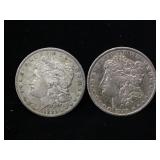 2- CULL MORGAN SILVER DOLLARS, 1885 & 1889