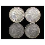 4- Morgan Silver Dollars, various dates, 4 x $