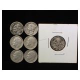 7- Silver Mercury & Roosevelt Dimes