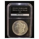 1878 Uncirculated  Morgan Silver Dollar,(cased),