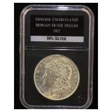 1921 Uncirculated Morgan Silver Dollar,(cased),