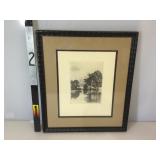 Alexander Eckener, 1870-1944 etching , Boaters on