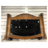 Antique Q.S. Oak beveled wall mirror, 21 x 32