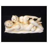 Ivory erotica scrimshaw, 2 3/4 inches