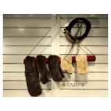 Assortment of mink collars & a mink trimmed hat