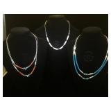 3- Southwest style necklaces, 2- double strand