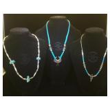 3- Southwest style necklaces, Bird & Claw