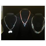 3- Southwest style necklaces, bird pendants