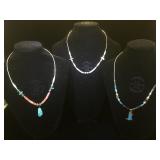 3- Southwest style necklaces Eagle & nugget